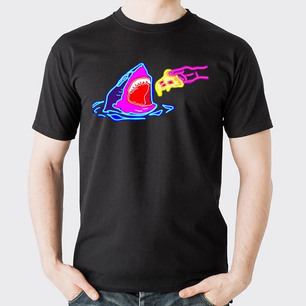 The Pizza Lover Shark Neon Limited Edition T-shirts